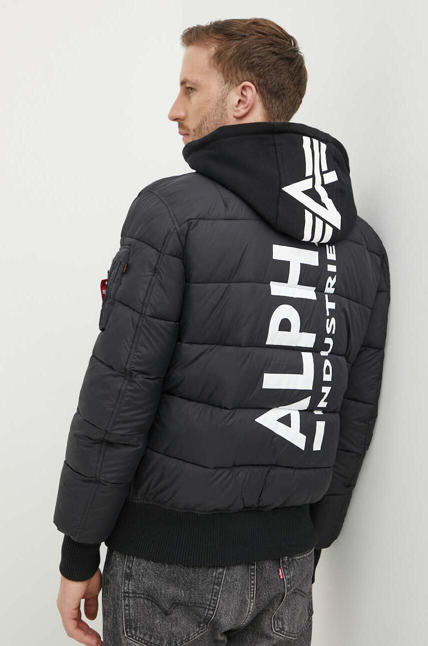 Alpha Industries geacă MA-1 ZH Back Print Puffer FD barbati culoarea negru de iarna 118107.03-black - Pled.ro