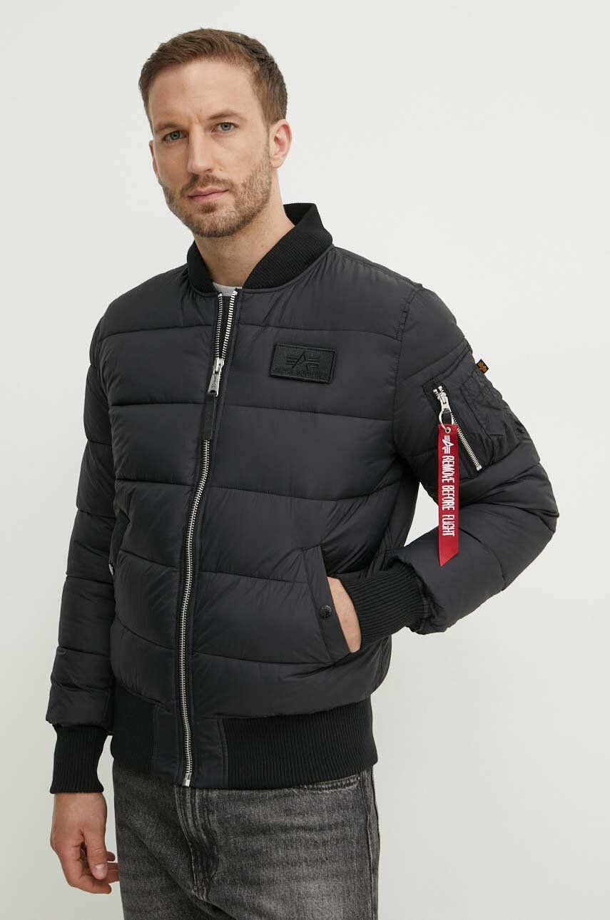 Alpha Industries geacă MA-1 ZH Back Print Puffer FD barbati culoarea negru de iarna 118107.03-black - Pled.ro