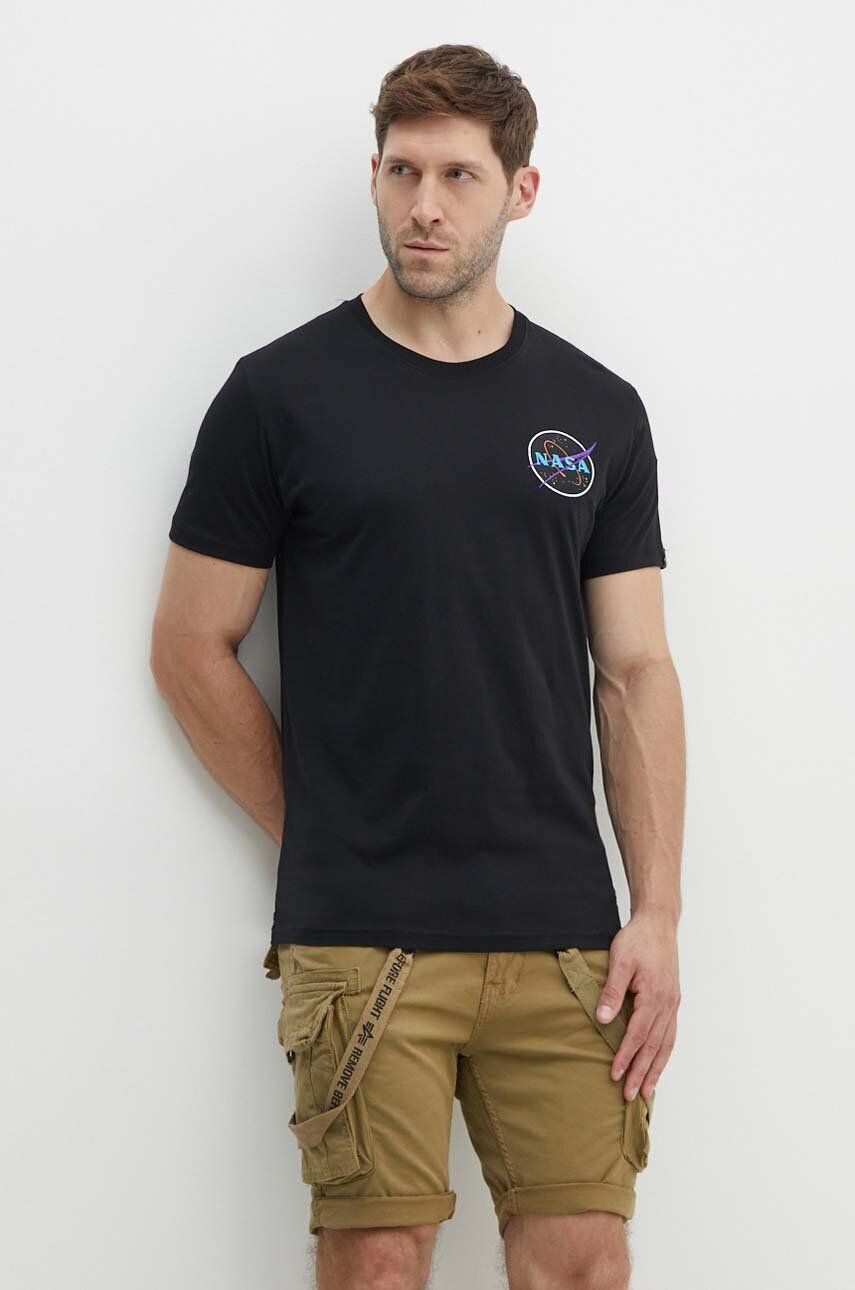 Alpha Industries tricou din bumbac Space Shuttle T culoarea negru cu imprimeu 176507.556 - Pled.ro