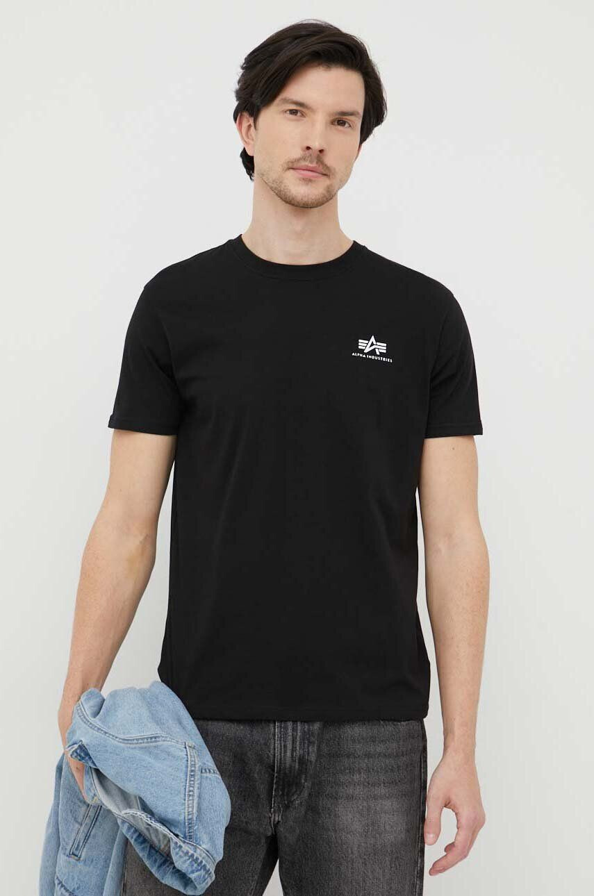 Alpha Industries tricou din bumbac Basic T Small Logo culoarea negru cu imprimeu 188505.03-Black - Pled.ro