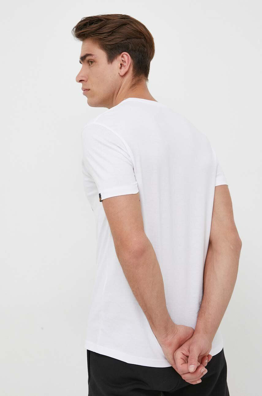 Alpha Industries tricou din bumbac Basic T-Shirt culoarea alb cu imprimeu 100501.09-White - Pled.ro