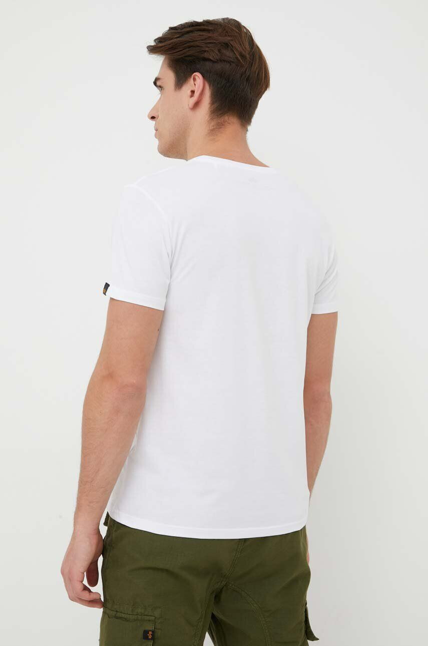 Alpha Industries tricou din bumbac Basic T Small Logo culoarea alb cu imprimeu 188505.09-White - Pled.ro