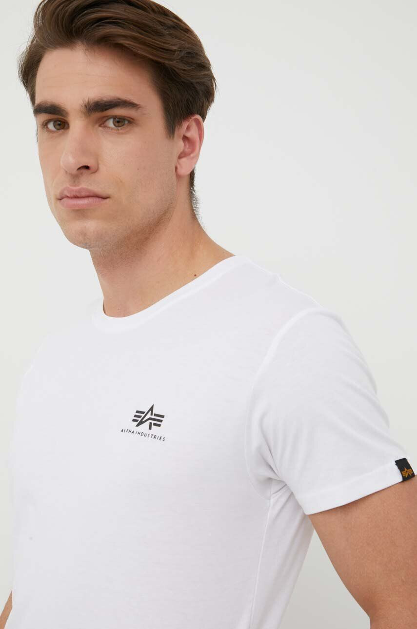 Alpha Industries tricou din bumbac Basic T Small Logo culoarea alb cu imprimeu 188505.09-White - Pled.ro