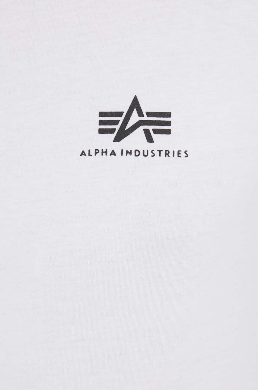 Alpha Industries tricou din bumbac Basic T Small Logo culoarea alb cu imprimeu 188505.09-White - Pled.ro