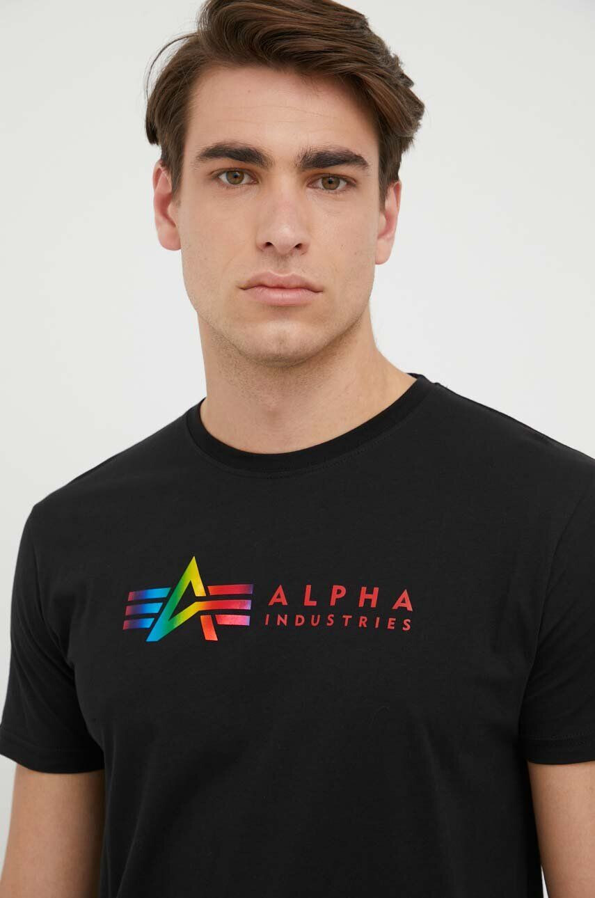 Alpha Industries tricou din bumbac Basic T Small Logo culoarea albastru marin uni 188505.07-RepBlue - Pled.ro