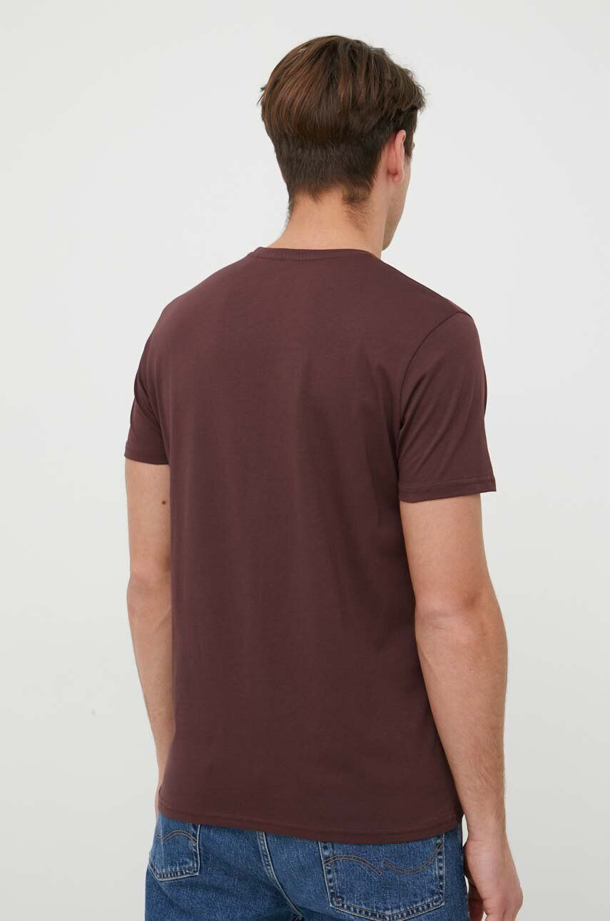 Alpha Industries tricou din bumbac Basic T-Shirt culoarea bordo cu imprimeu 100501.21-DeepMaroon - Pled.ro