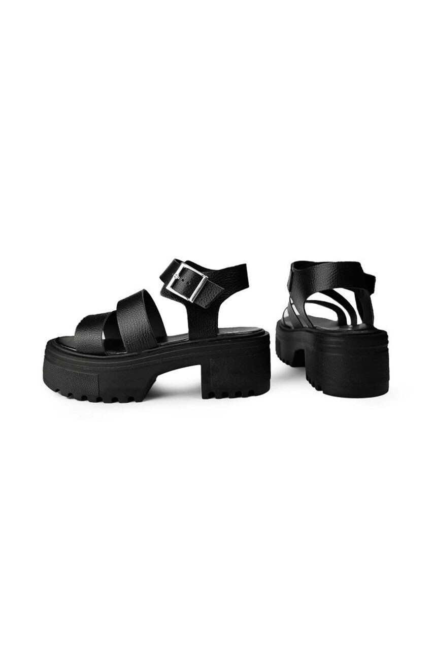 Altercore sandale Kali femei culoarea negru cu toc drept - Pled.ro