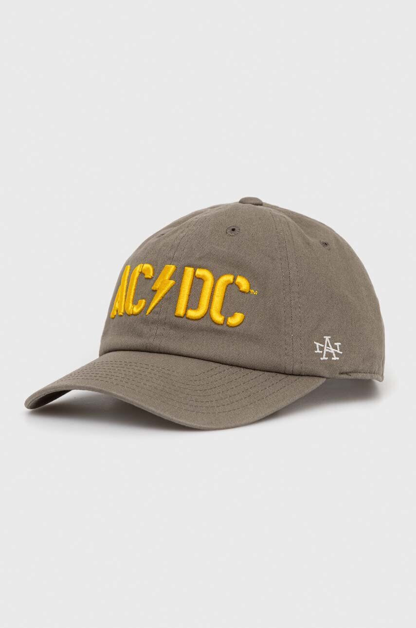 American Needle șapcă de baseball din bumbac ACDC culoarea verde cu imprimeu - Pled.ro