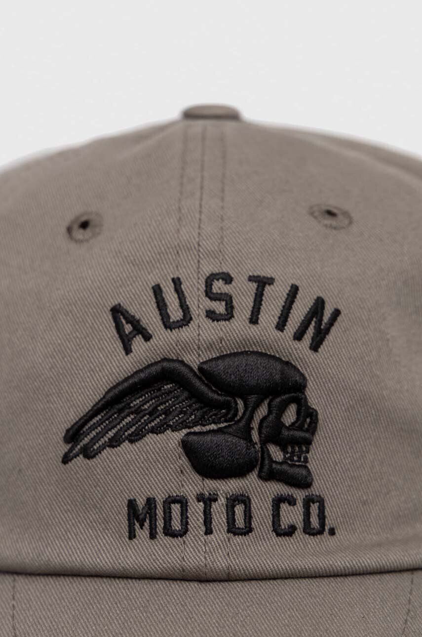 American Needle șapcă de baseball din bumbac Austin Moto culoarea gri cu imprimeu - Pled.ro