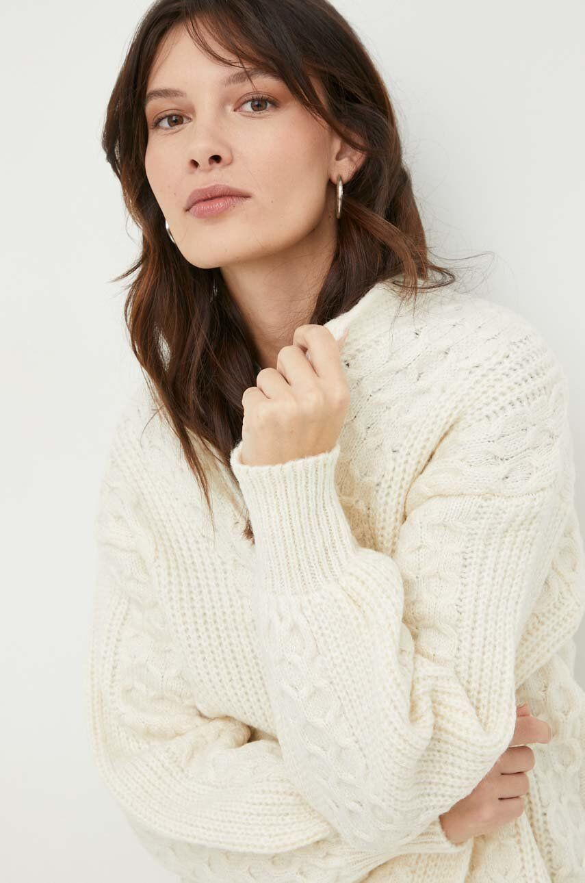 Answear Lab cardigan de lana femei culoarea bej - Pled.ro