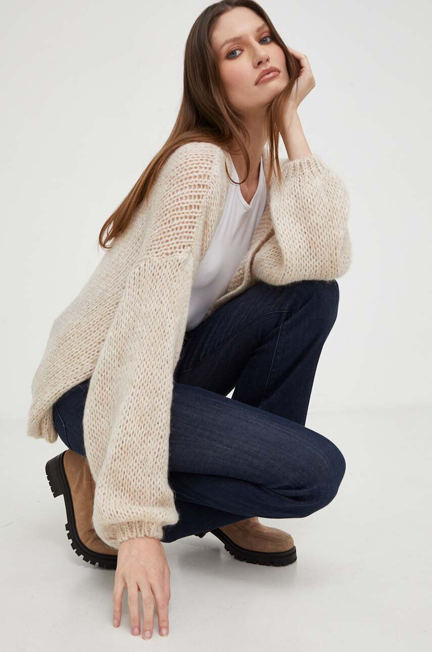 Answear Lab cardigan de lana culoarea bej light - Pled.ro