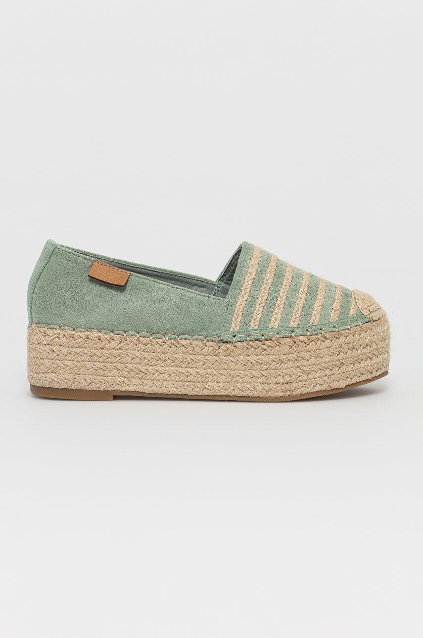 Answear Lab Espadrile Bestelle culoarea verde cu platformă - Pled.ro