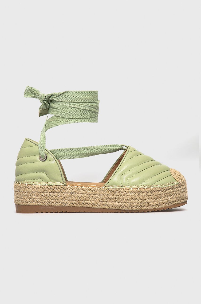 Answear Lab Espadrile Buonarotti culoarea verde cu platformă - Pled.ro