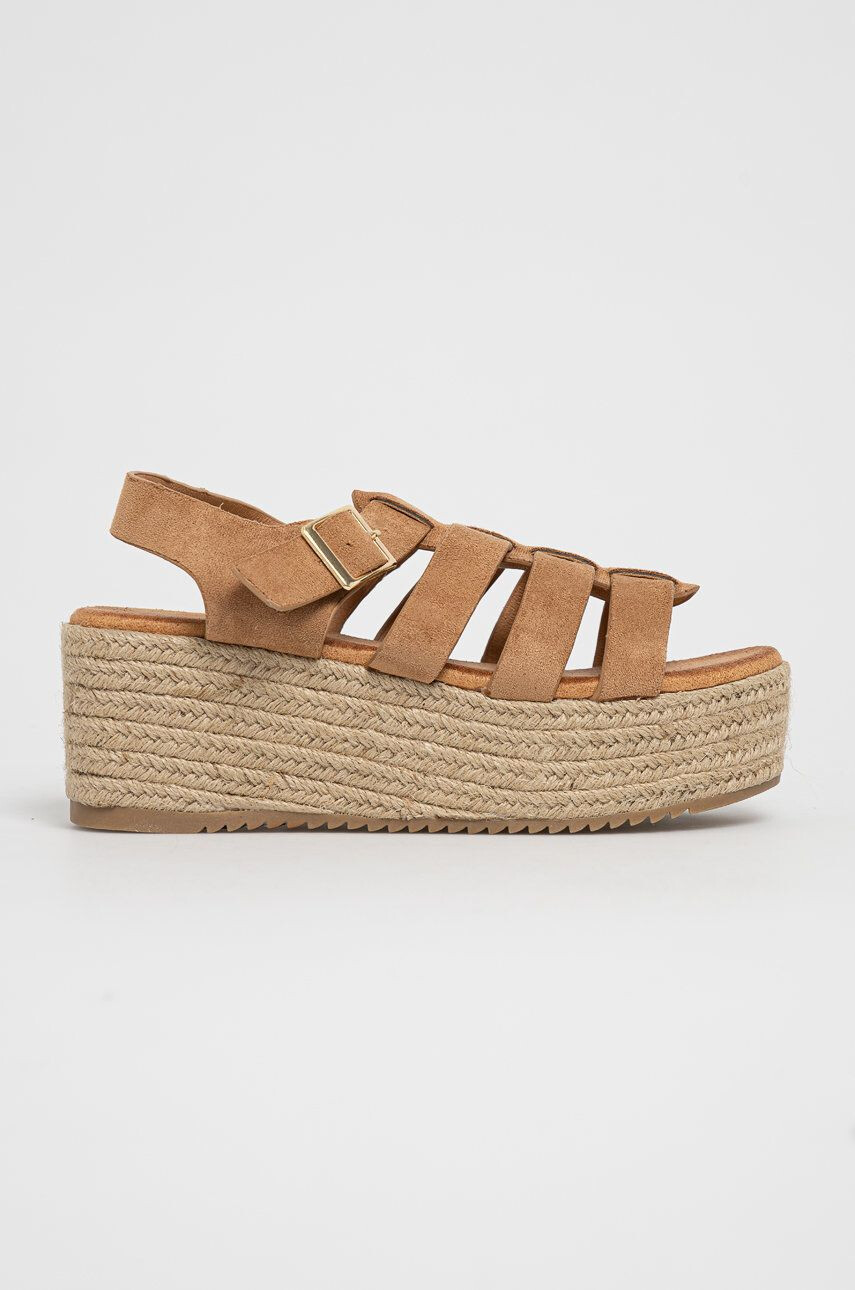 Answear Lab Espadrile HF Shoes culoarea bej cu platformă - Pled.ro