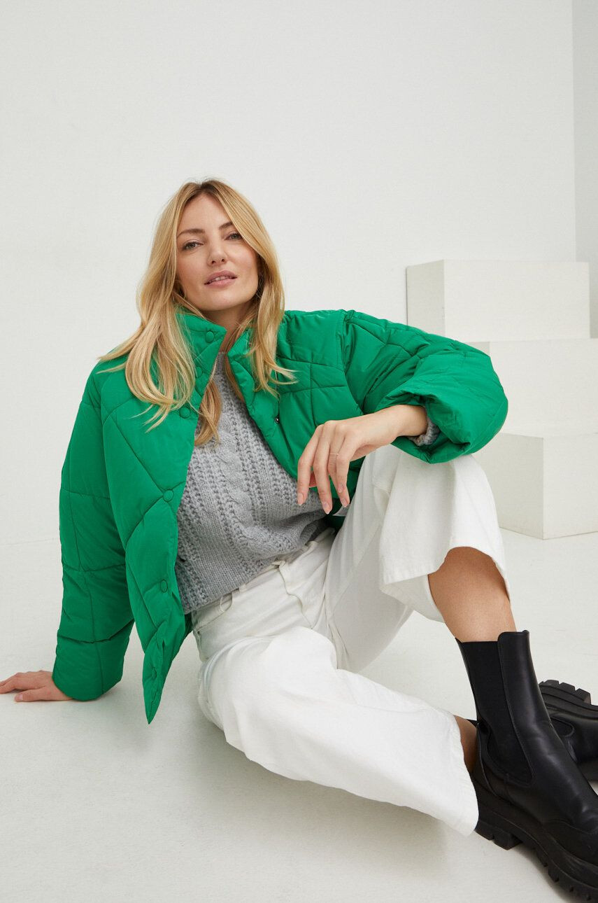 Answear Lab geaca femei culoarea verde de iarna oversize - Pled.ro