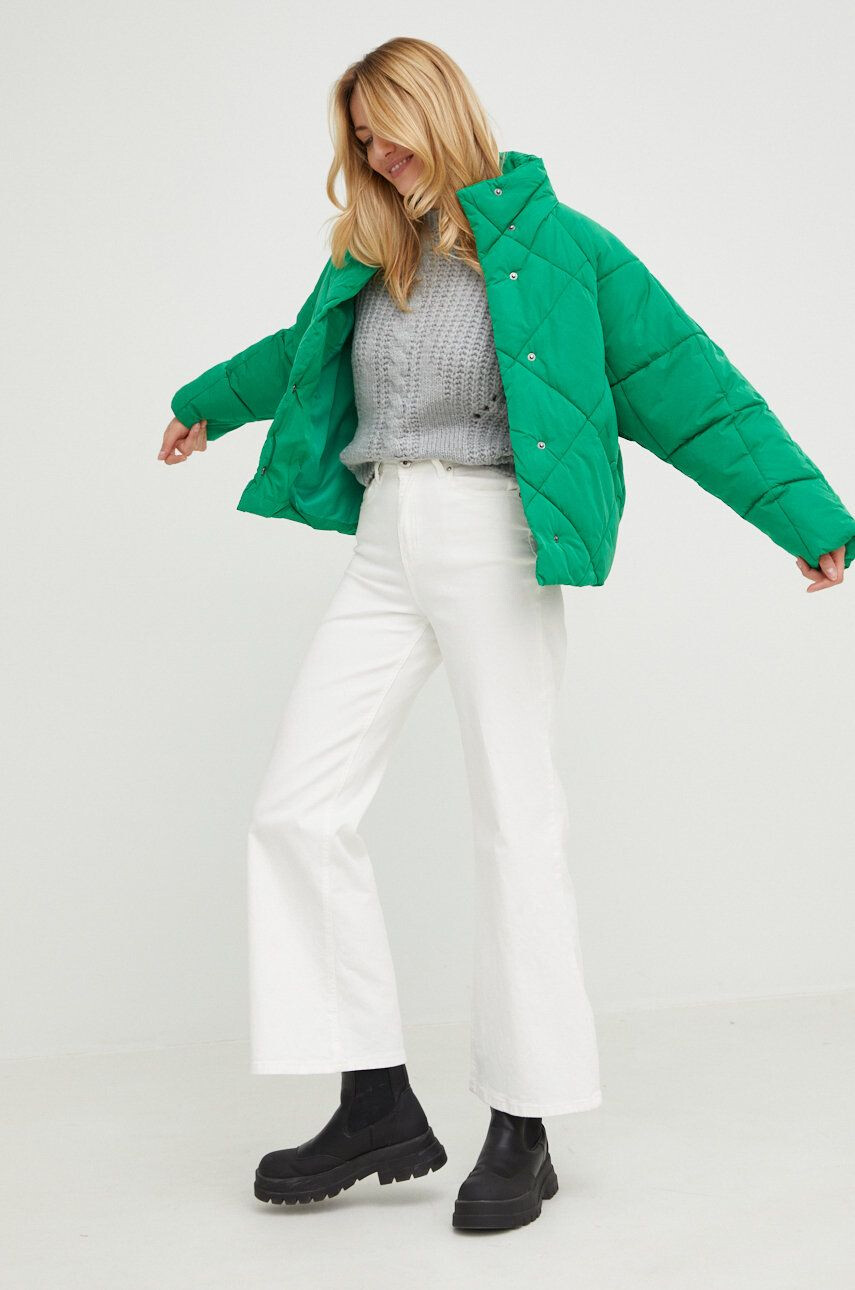 Answear Lab geaca femei culoarea verde de iarna oversize - Pled.ro