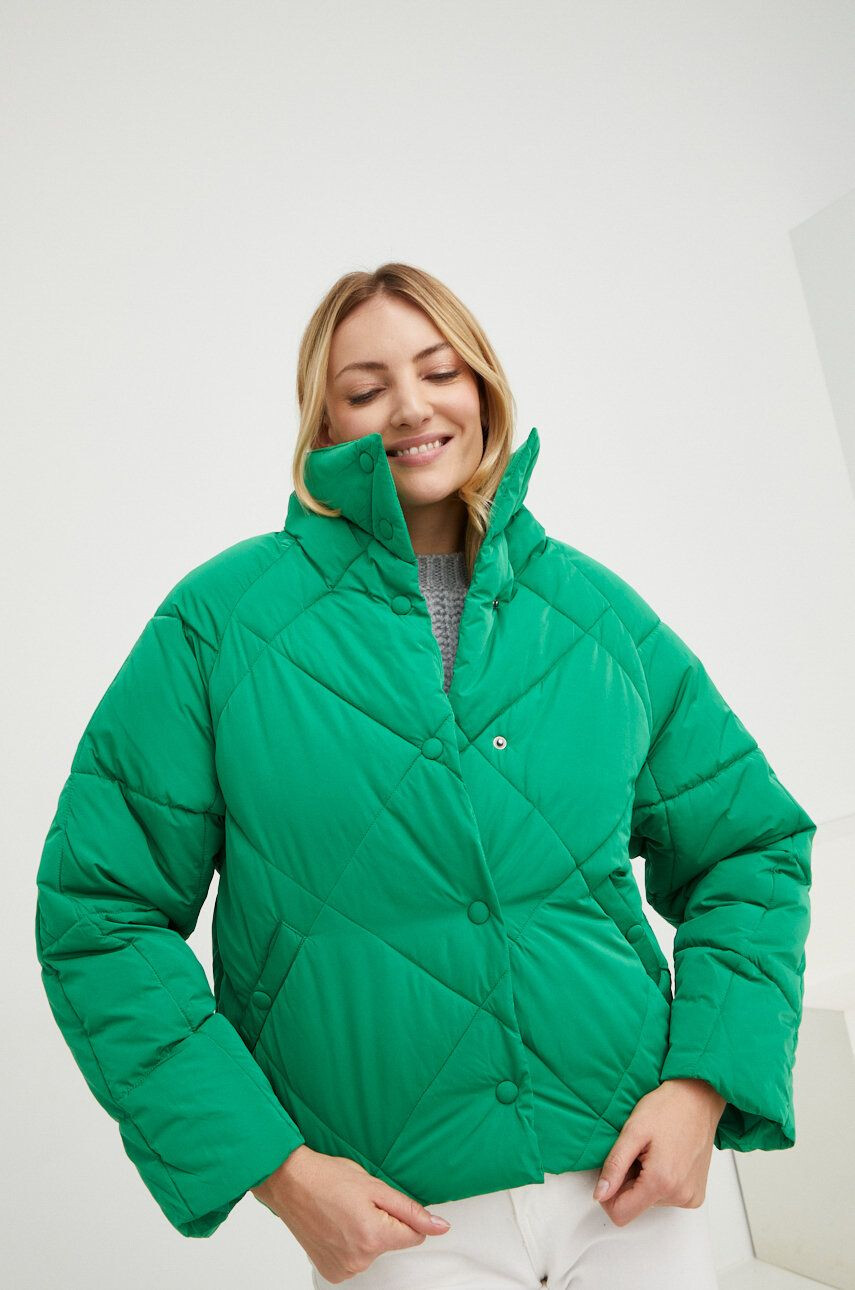 Answear Lab geaca femei culoarea verde de iarna oversize - Pled.ro