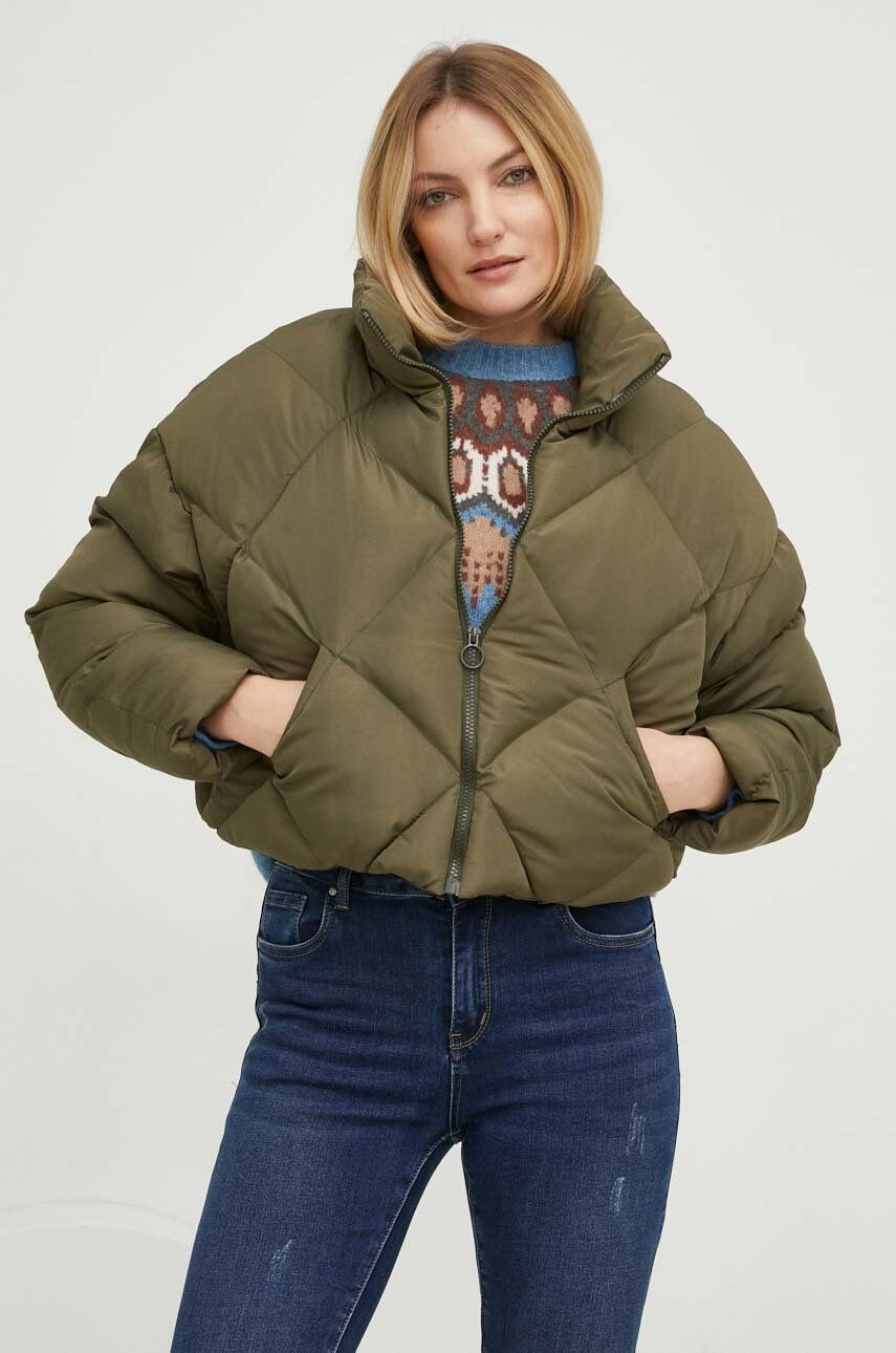 Answear Lab geaca femei culoarea verde de iarna oversize - Pled.ro