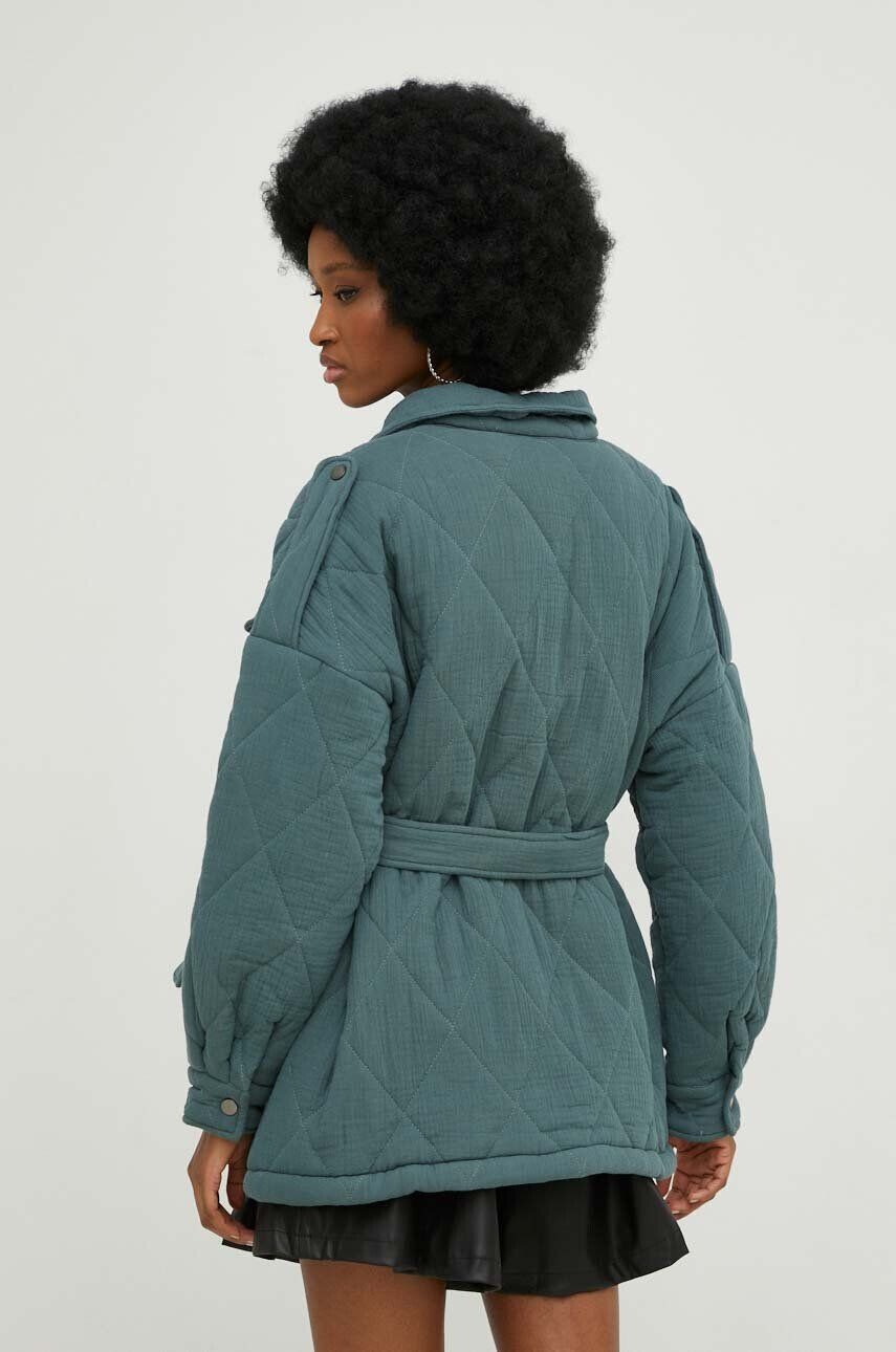 Answear Lab geaca femei culoarea verde de tranzitie oversize - Pled.ro