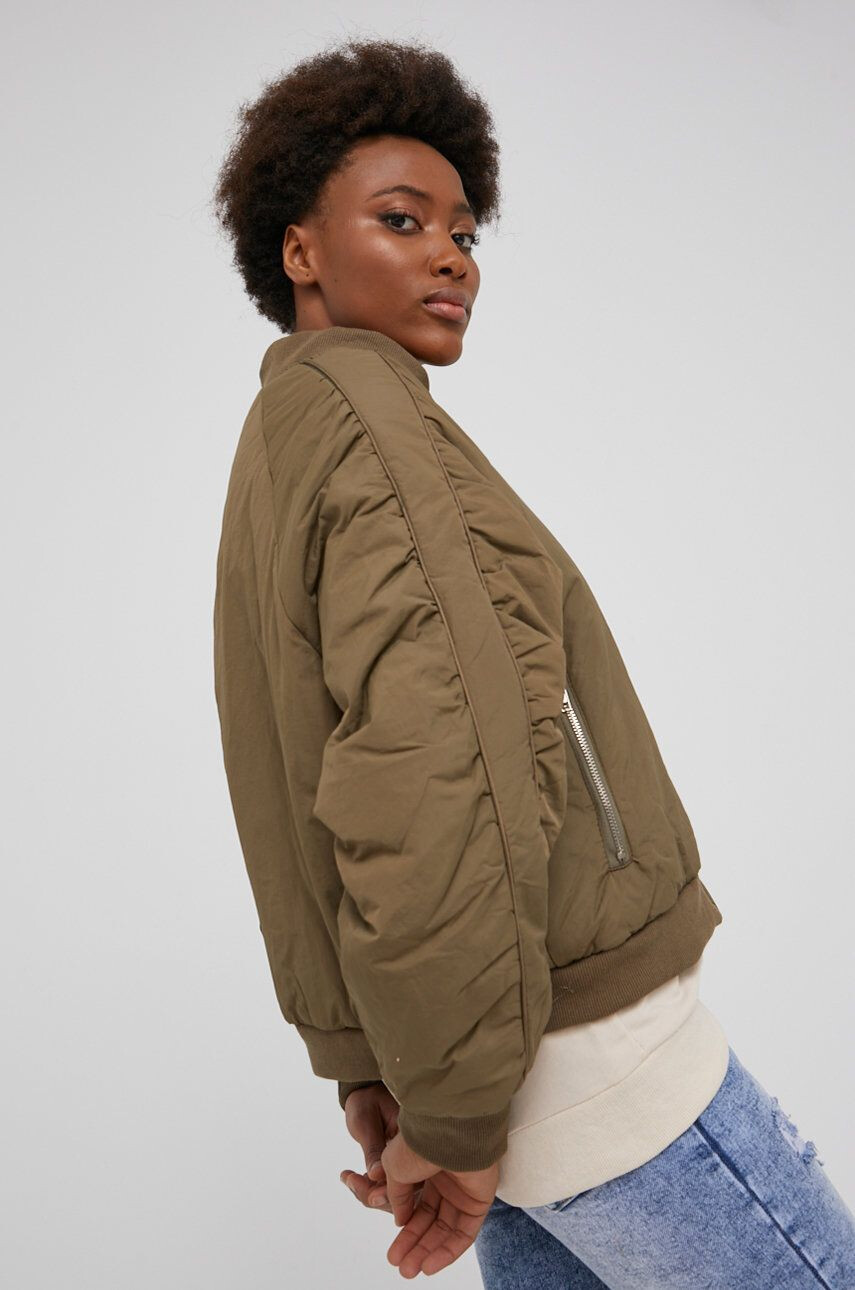 Answear Lab geaca bomber femei culoarea verde de tranzitie - Pled.ro