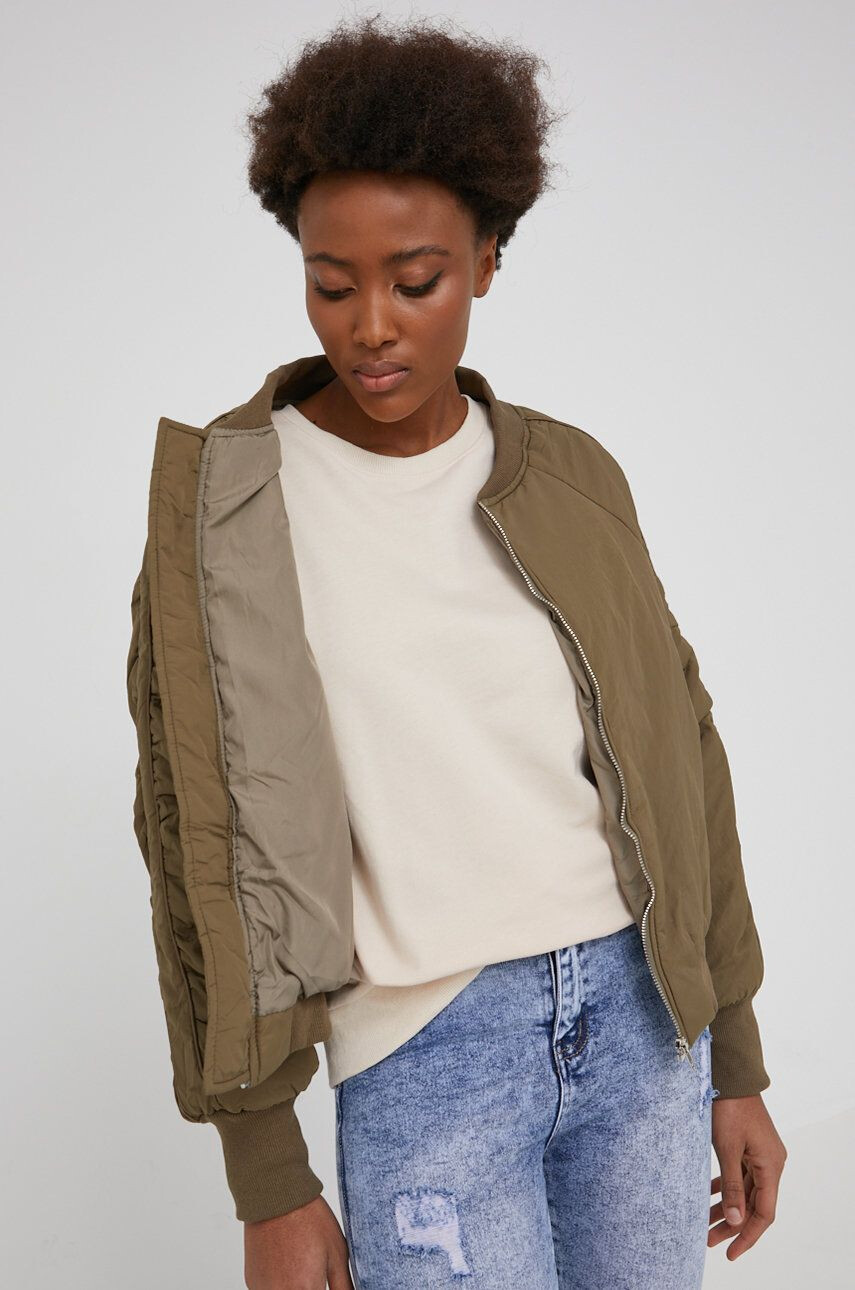 Answear Lab geaca bomber femei culoarea verde de tranzitie - Pled.ro