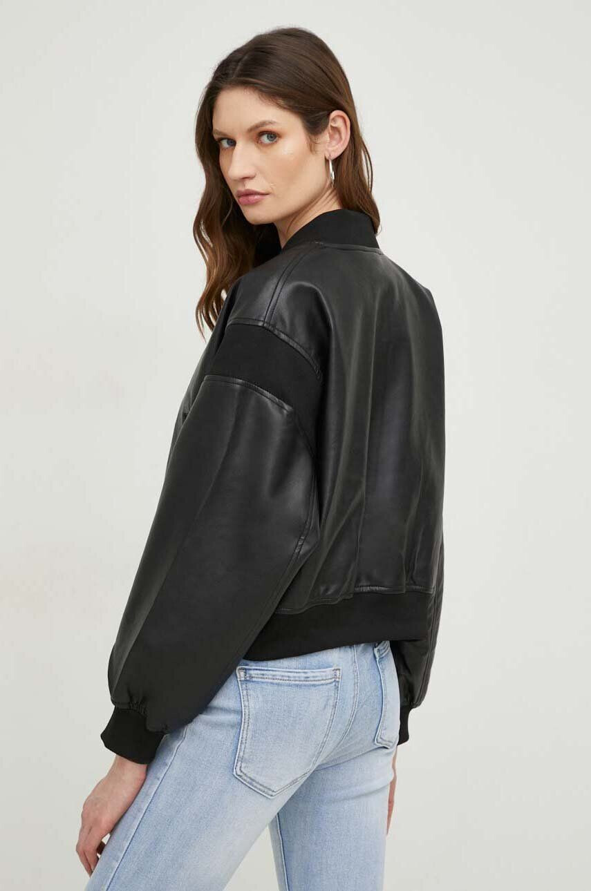 Answear Lab geaca bomber femei culoarea negru de tranzitie oversize - Pled.ro