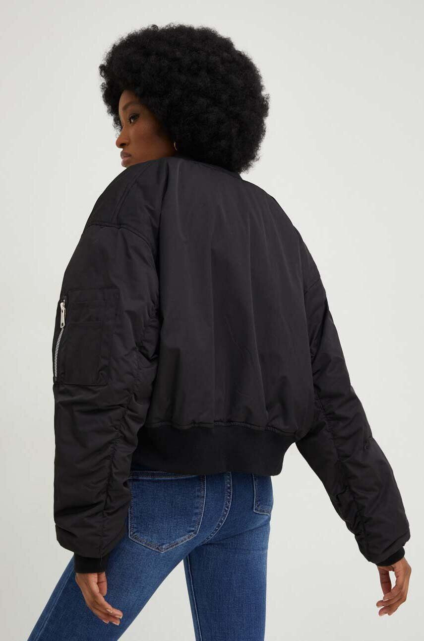 Answear Lab geaca bomber femei culoarea negru de tranzitie oversize - Pled.ro