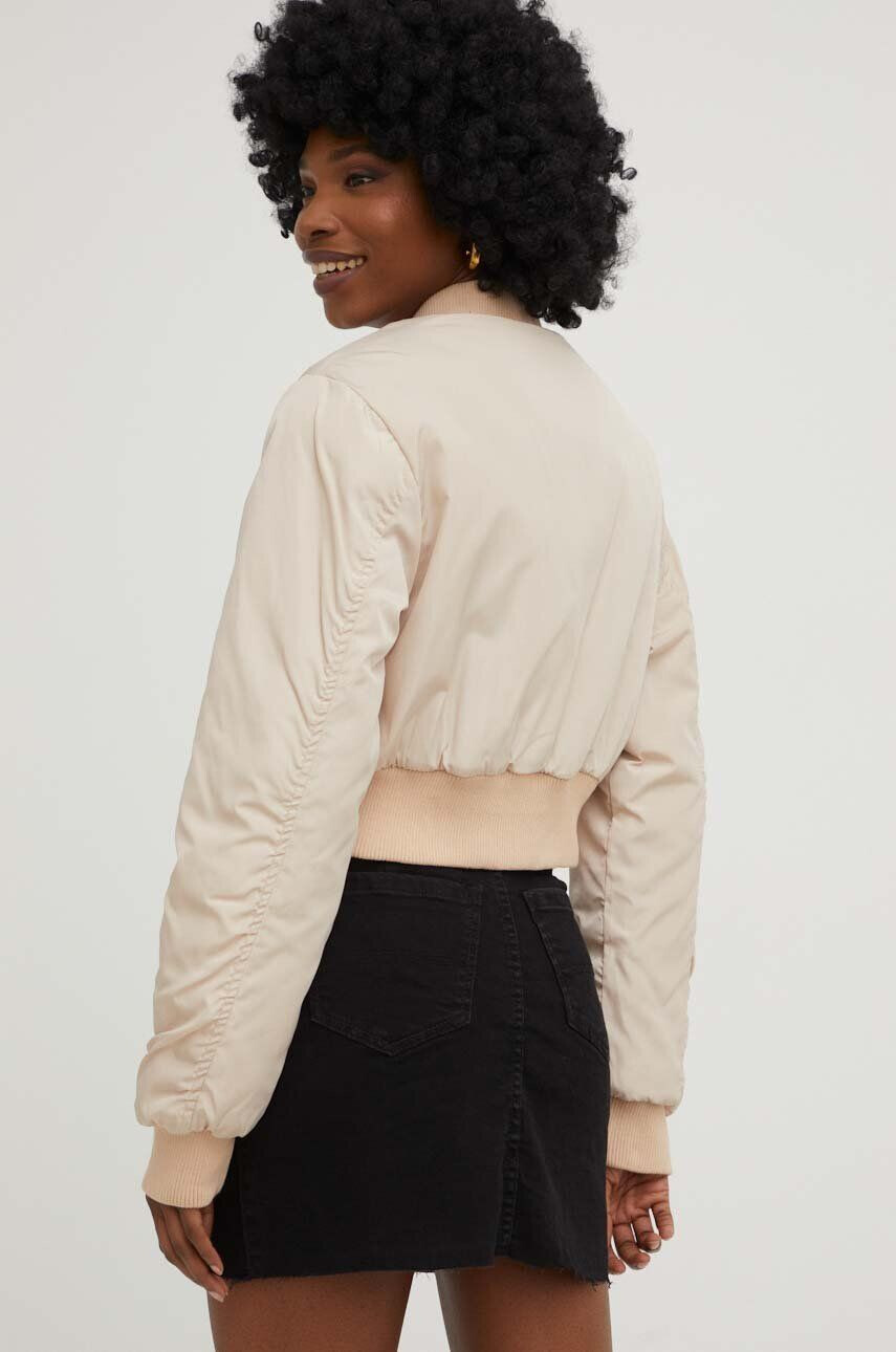 Answear Lab geaca bomber femei culoarea bej de tranzitie oversize - Pled.ro