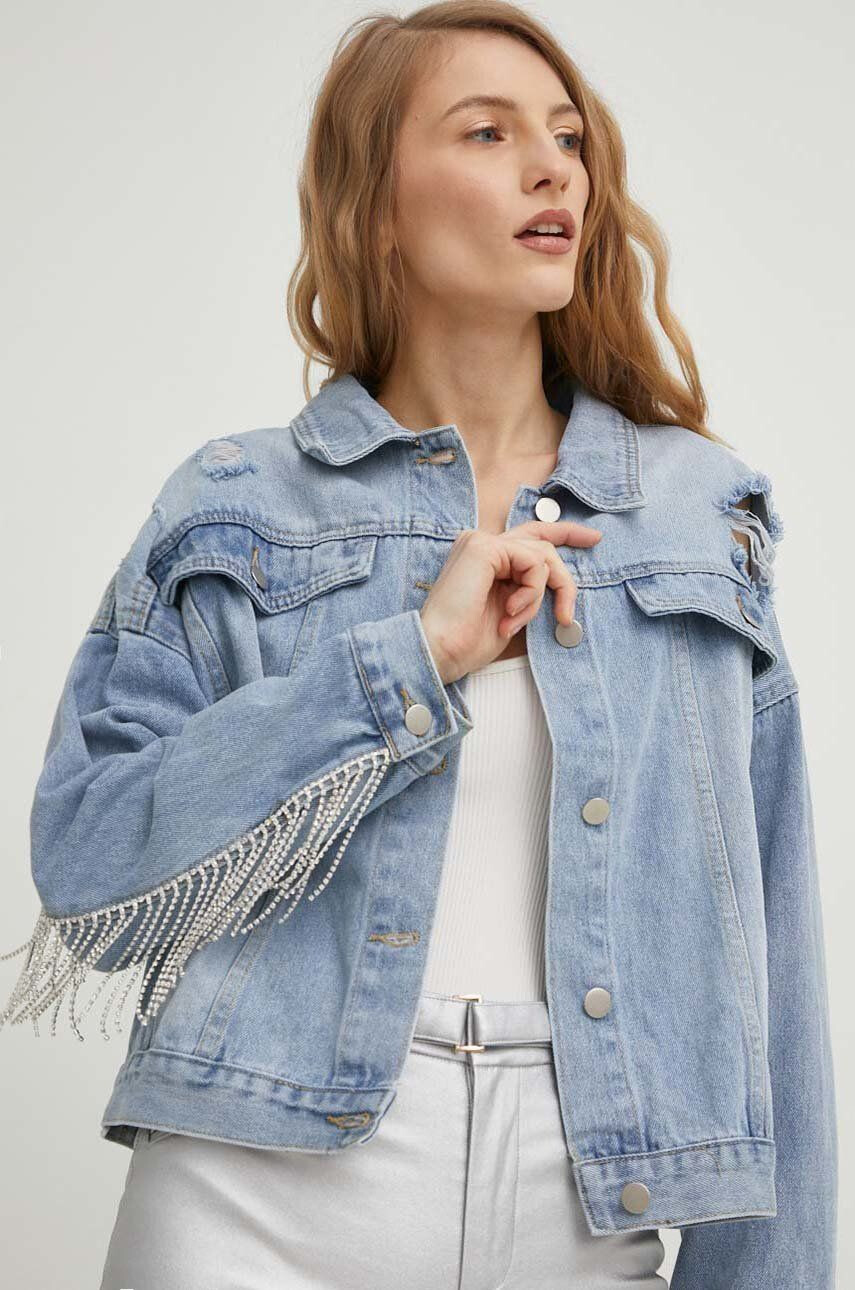 Answear Lab geaca jeans x colecția limitată SISTERHOOD femei de tranzitie oversize - Pled.ro