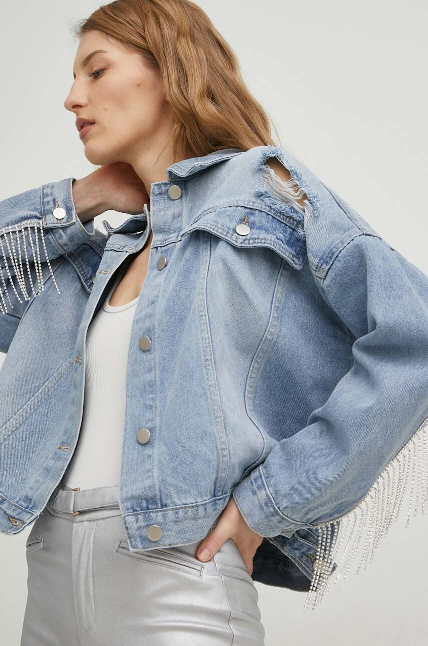 Answear Lab geaca jeans x colecția limitată SISTERHOOD femei de tranzitie oversize - Pled.ro