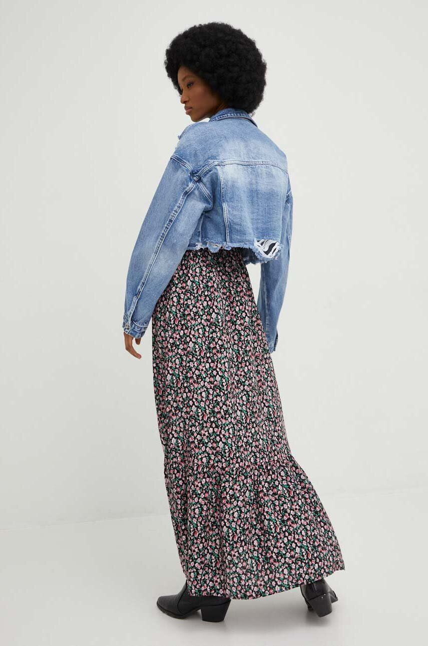 Answear Lab geaca jeans femei culoarea bej de tranzitie oversize - Pled.ro