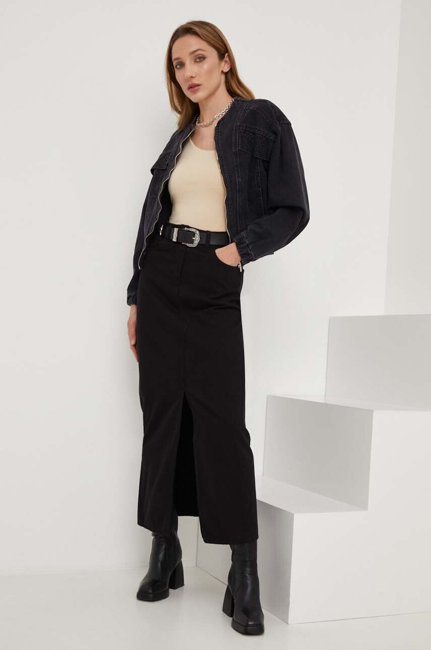 Answear Lab geaca jeans X limited collection NO SHAME femei culoarea negru de tranzitie oversize - Pled.ro