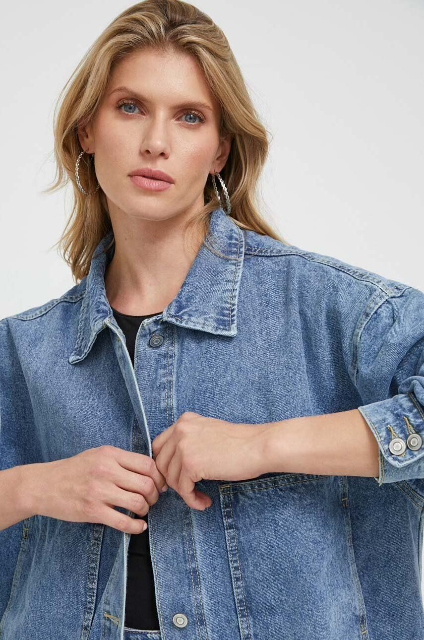 Answear Lab geaca jeans Premium Jeans femei de tranzitie oversize - Pled.ro