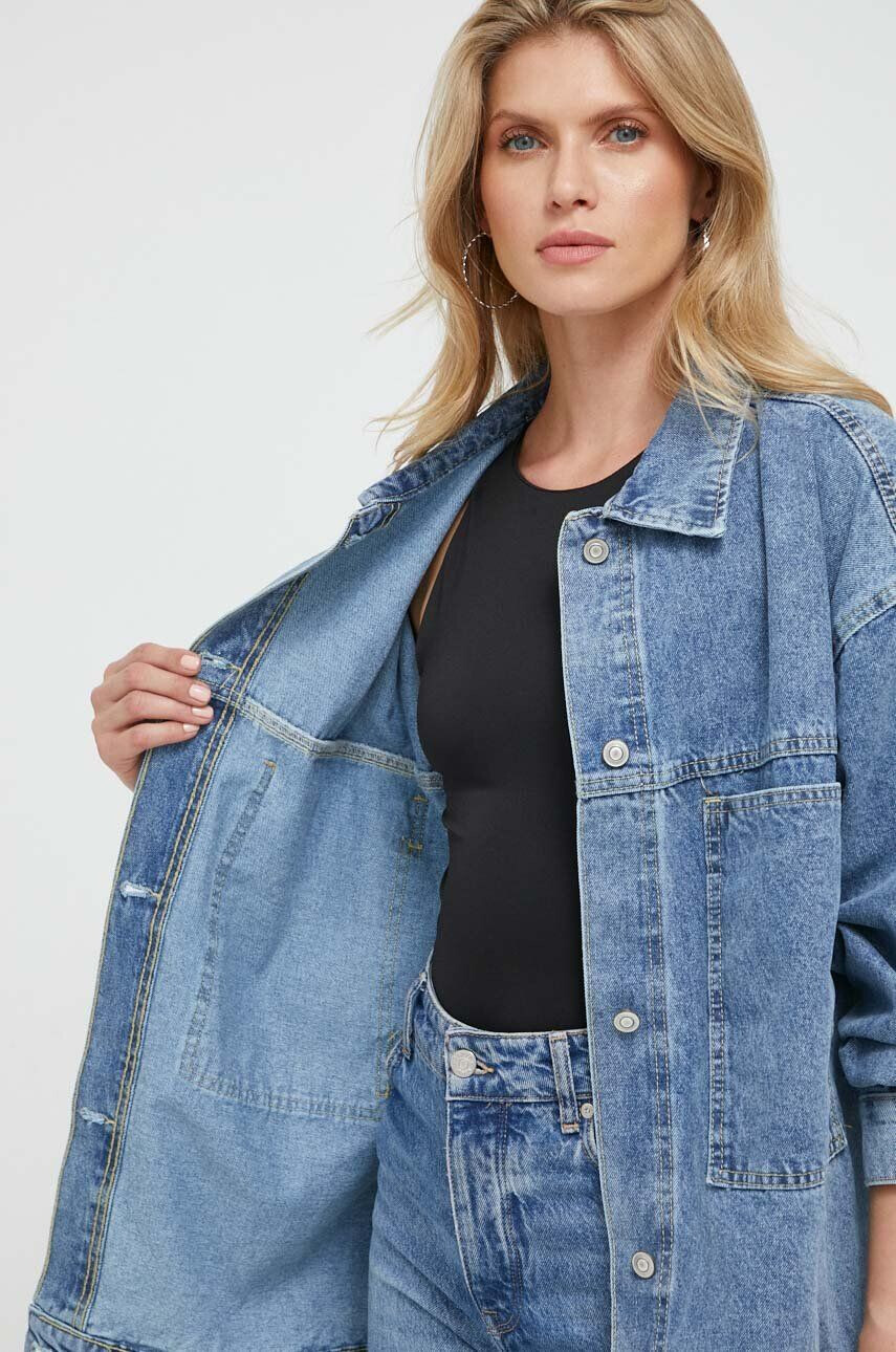 Answear Lab geaca jeans Premium Jeans femei de tranzitie oversize - Pled.ro