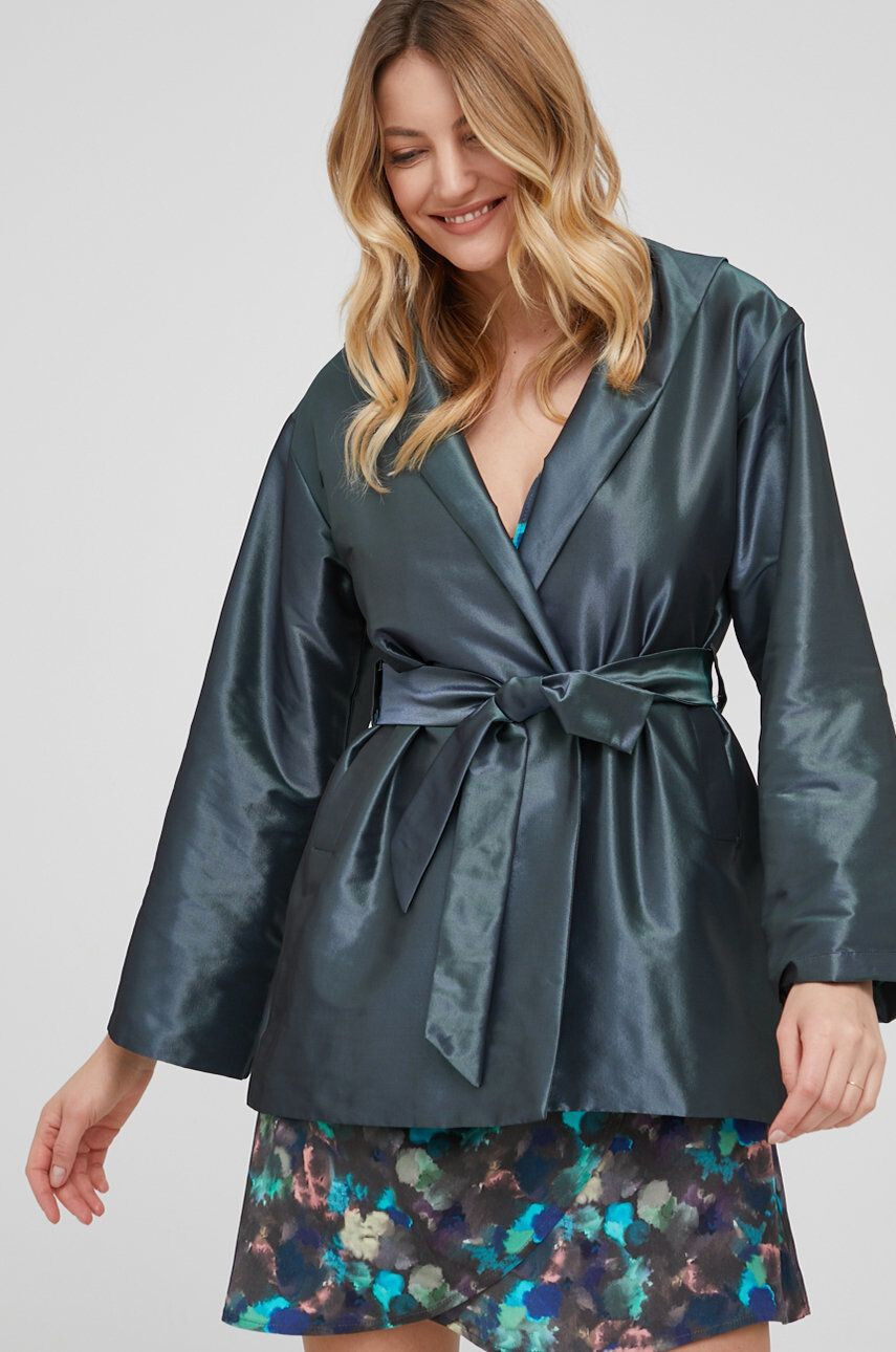 Answear Lab kimono femei culoarea verde oversize - Pled.ro