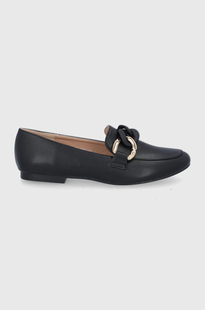 Answear Lab mocasini femei culoarea negru cu toc plat - Pled.ro