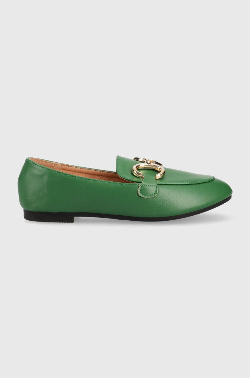 Answear Lab mocasini femei culoarea verde cu toc plat - Pled.ro