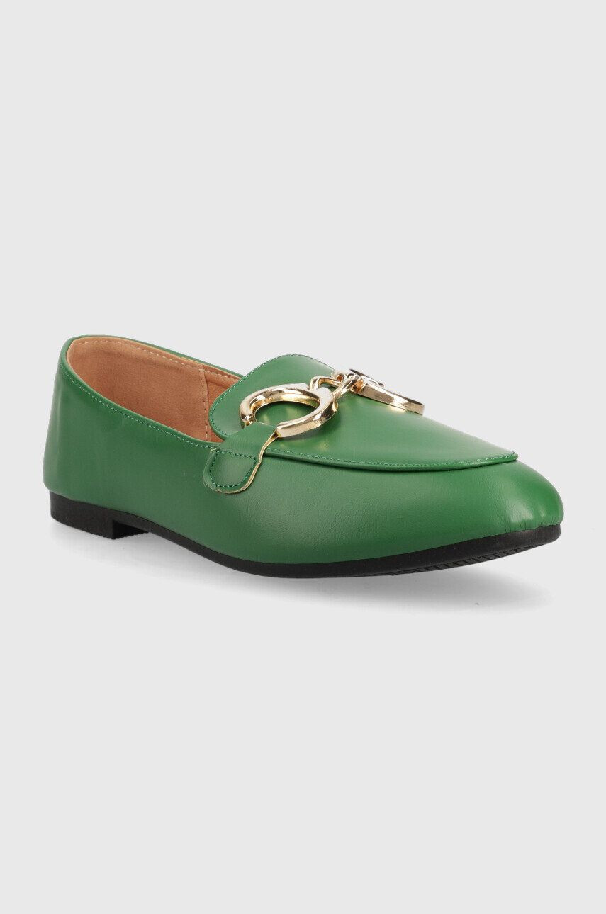 Answear Lab mocasini femei culoarea verde cu toc plat - Pled.ro