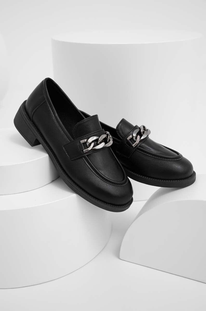 Answear Lab mocasini x colecția limitată SISTERHOOD femei culoarea negru cu toc plat - Pled.ro