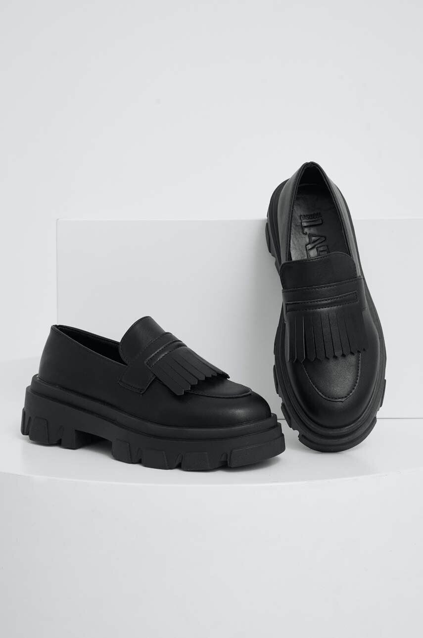 Answear Lab mocasini femei culoarea negru cu platforma - Pled.ro