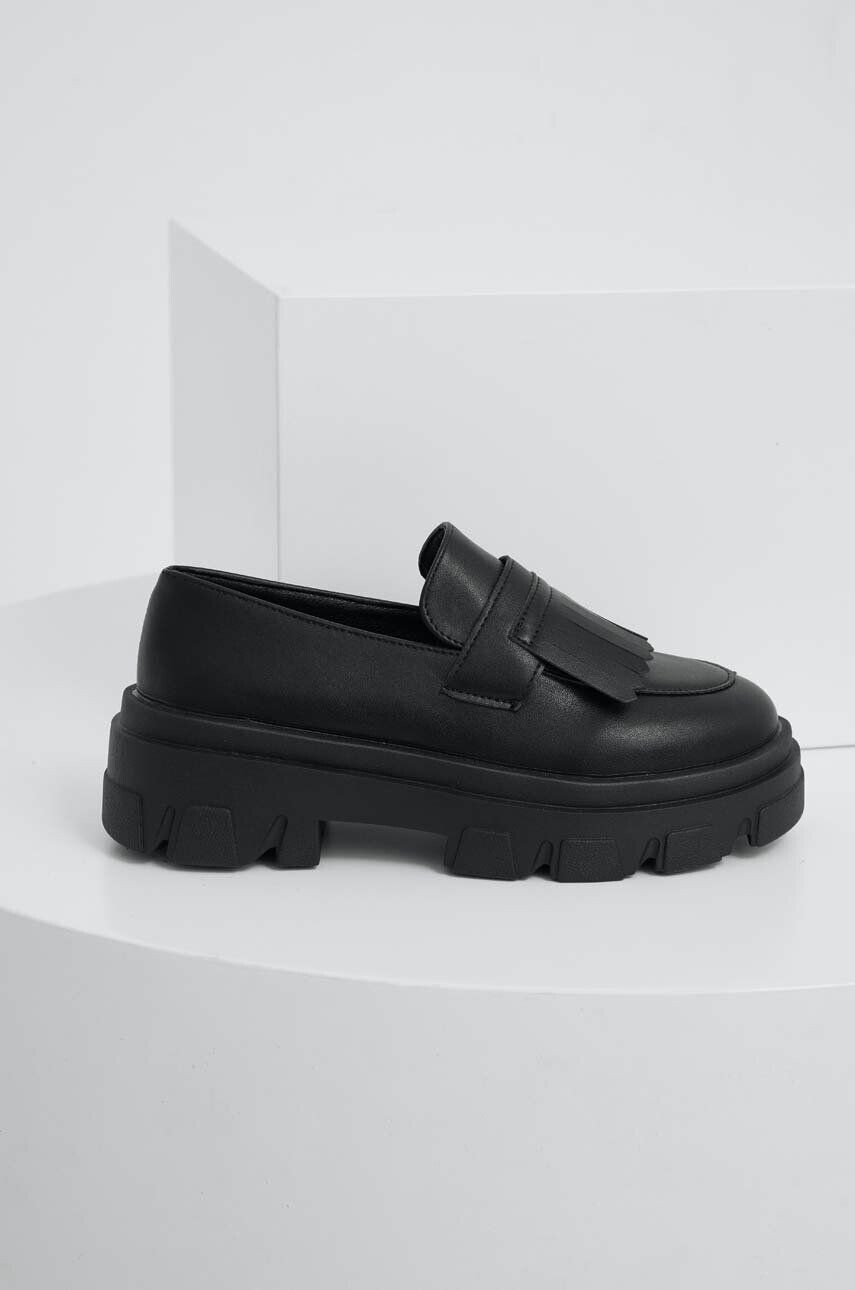 Answear Lab mocasini femei culoarea negru cu platforma - Pled.ro