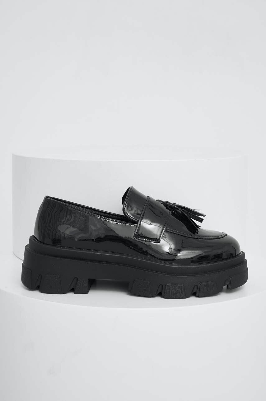 Answear Lab mocasini femei culoarea negru cu platforma - Pled.ro