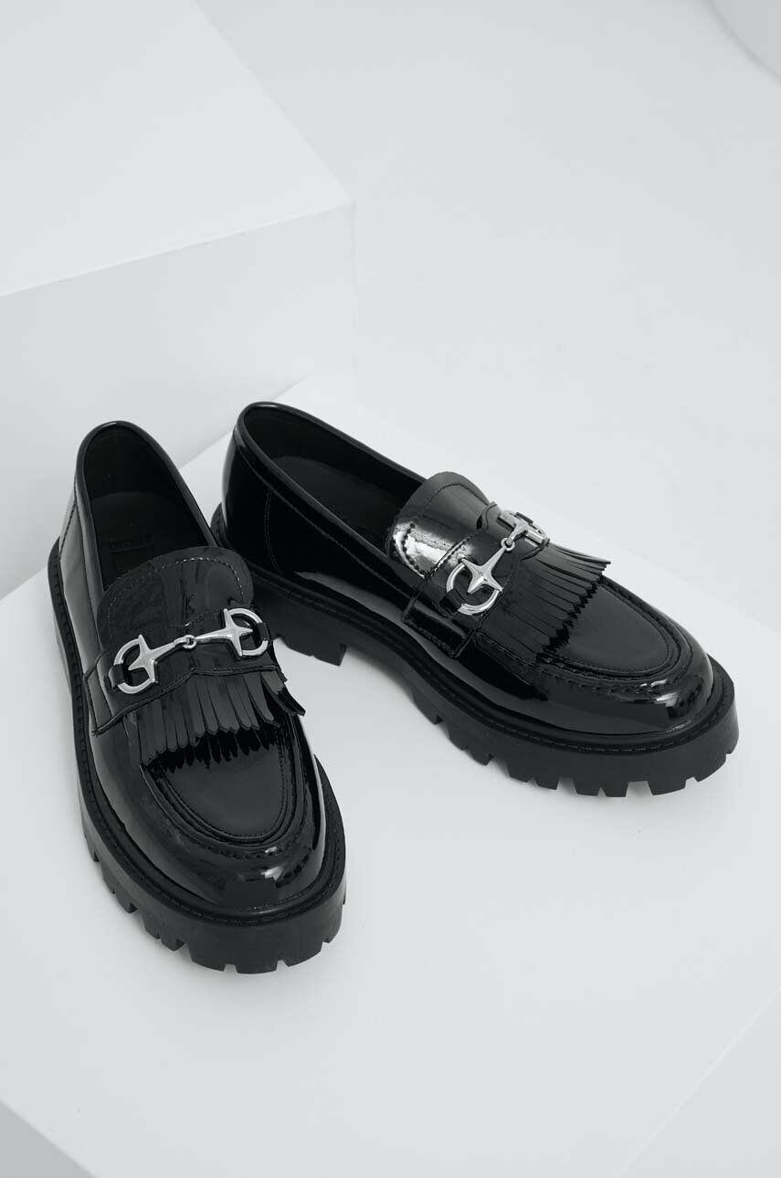 Answear Lab mocasini femei culoarea negru cu toc plat - Pled.ro