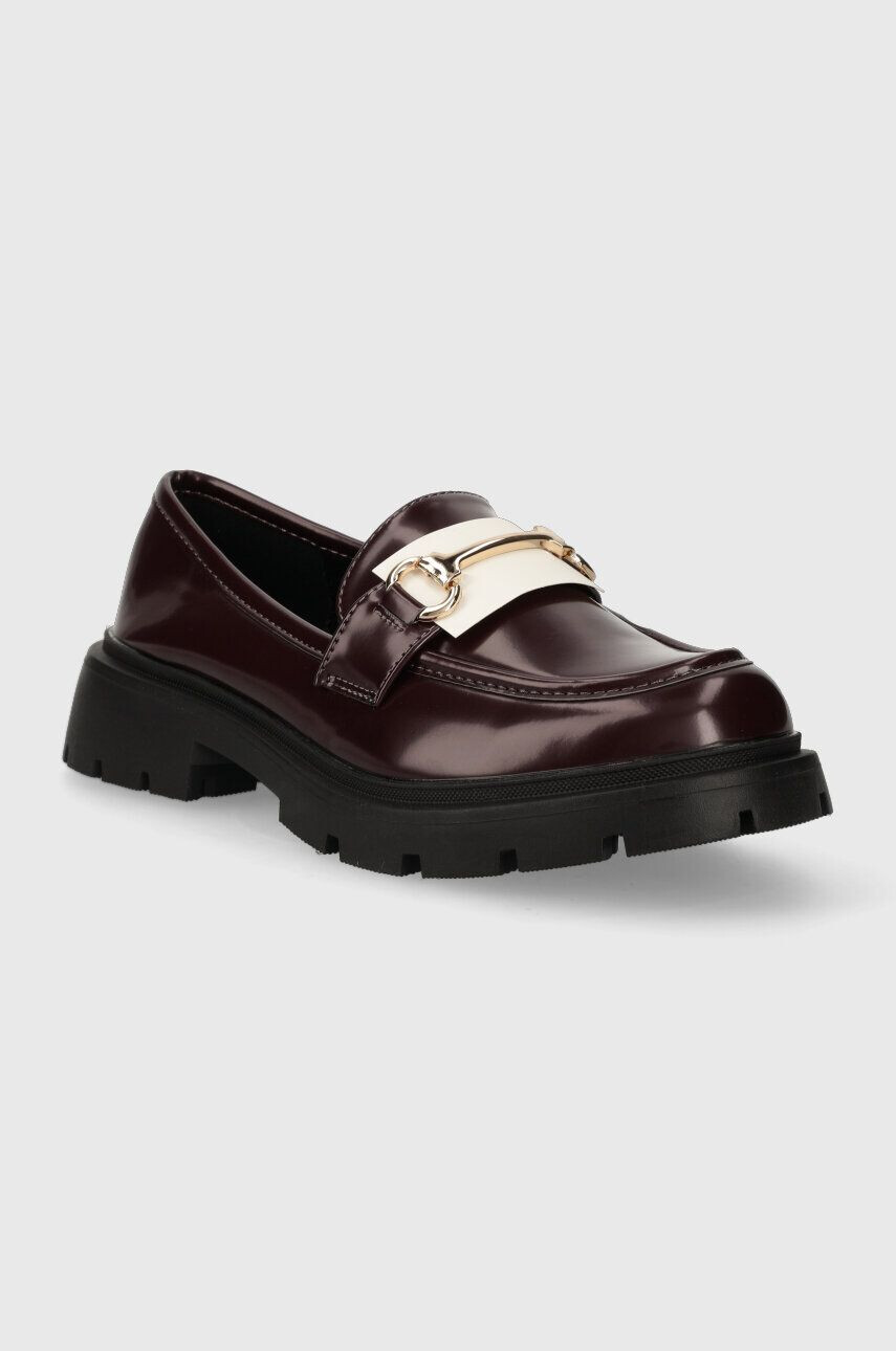 Answear Lab mocasini femei culoarea bordo cu platforma - Pled.ro