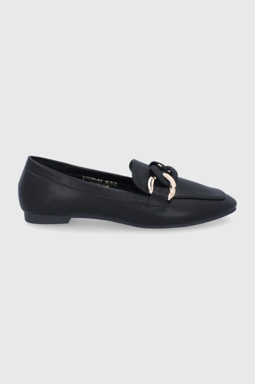 Answear Lab Mocasini femei culoarea negru cu toc plat - Pled.ro