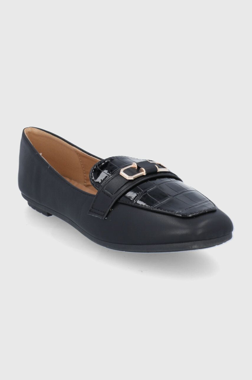 Answear Lab Mocasini femei culoarea negru cu toc plat - Pled.ro