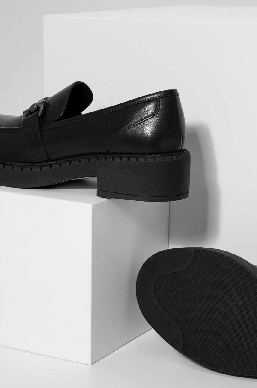 Answear Lab mocasini de piele femei culoarea negru cu platforma - Pled.ro