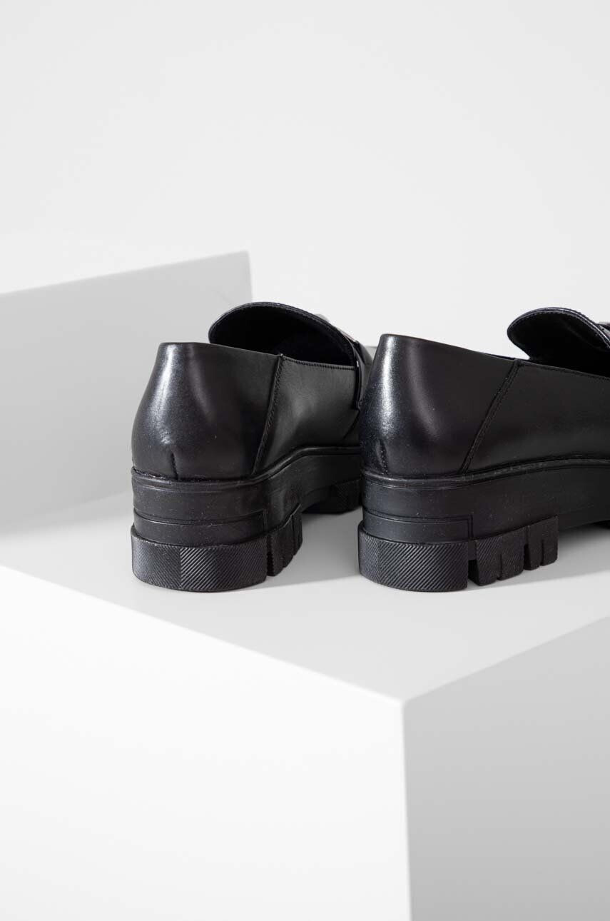 Answear Lab mocasini de piele femei culoarea negru cu platforma - Pled.ro