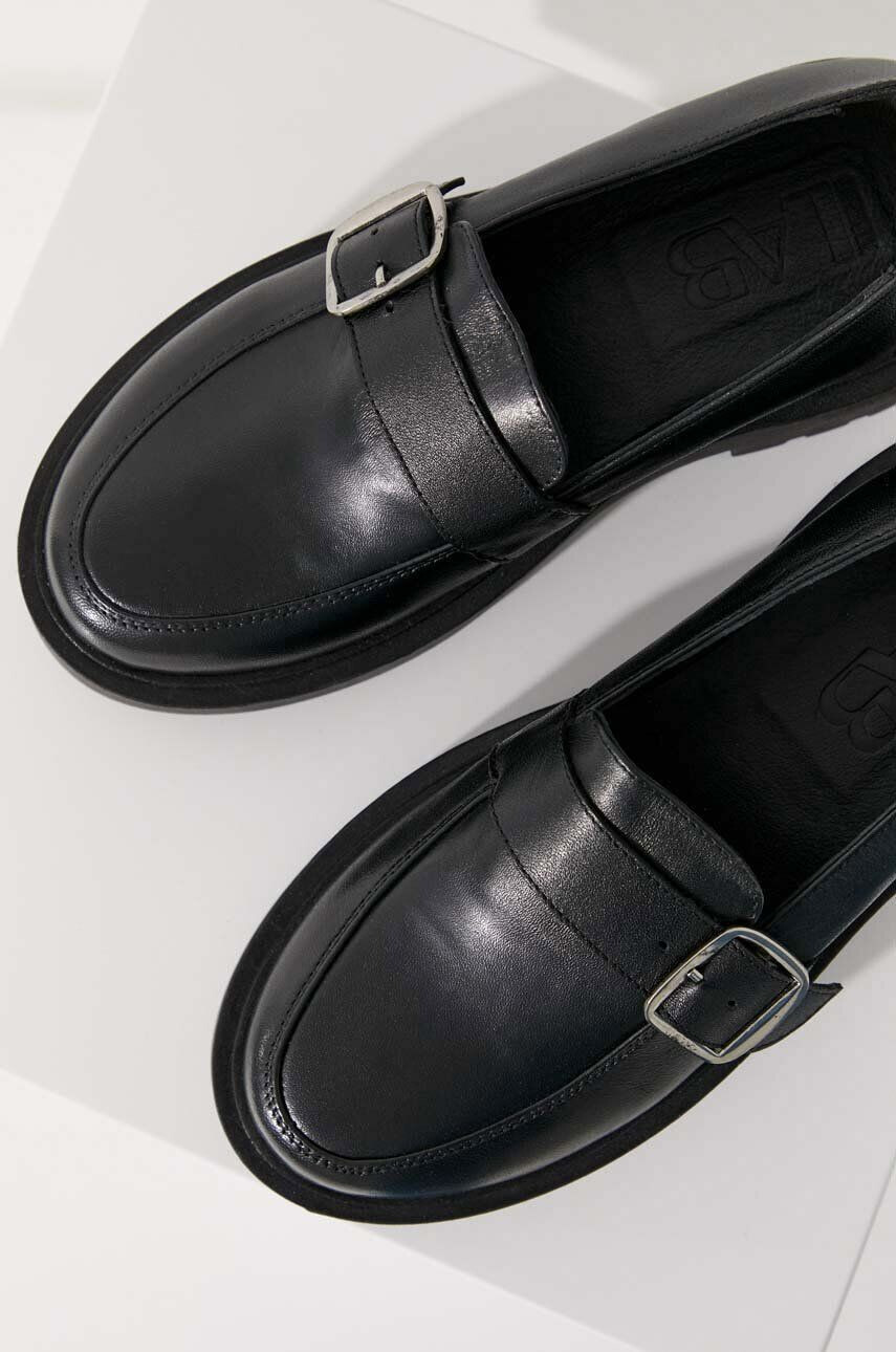 Answear Lab mocasini de piele femei culoarea negru cu platforma - Pled.ro