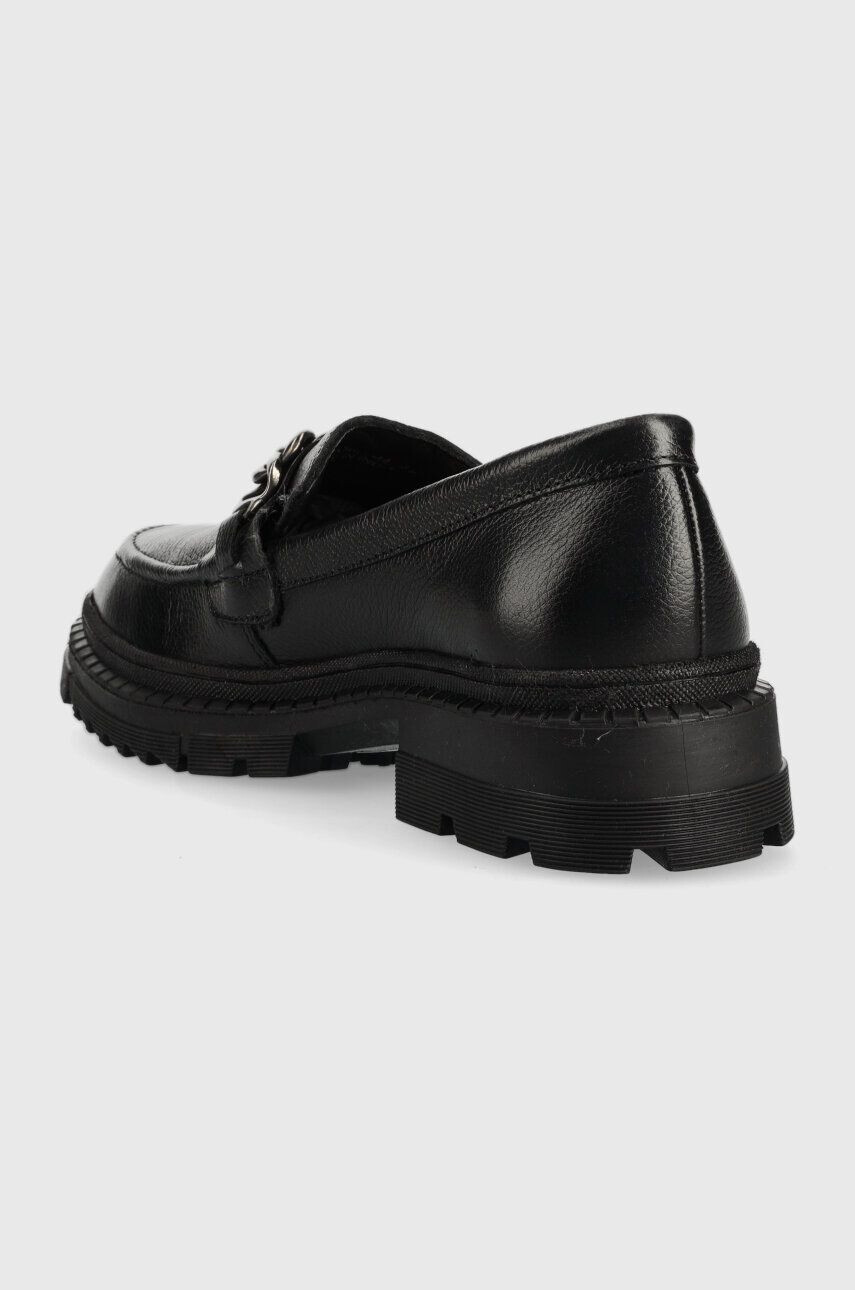 Answear Lab mocasini de piele femei culoarea negru cu toc plat - Pled.ro